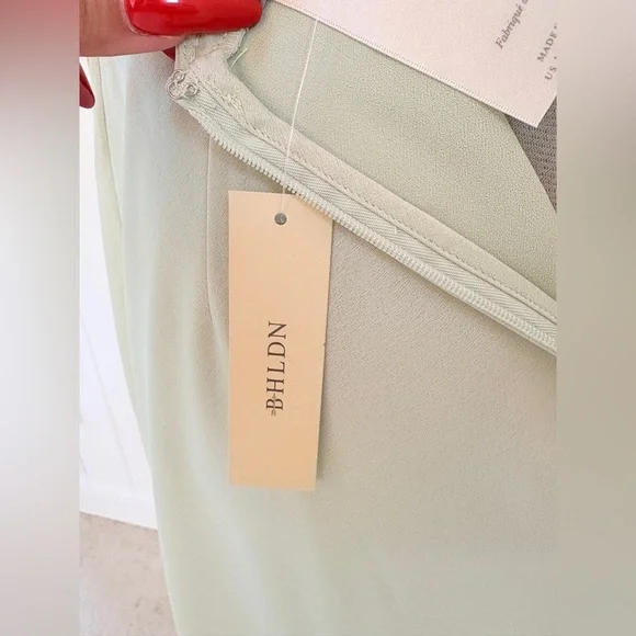 BHLDN Cucumber Green Satin Slip Dress – Size 16 – NWT - Picture 12 of 16